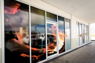 Window Graphics Fired Up at Wokinabox